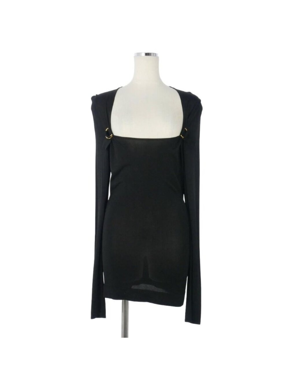 Gucci Rayon Top Belt Long Sleeve M Black